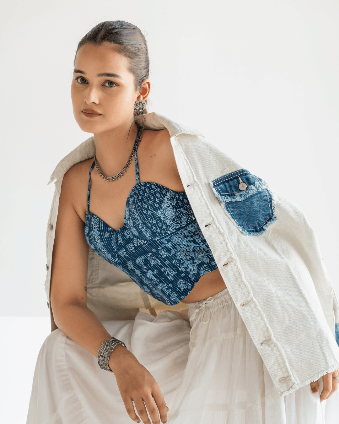 Blue Ajrakh Muse Top