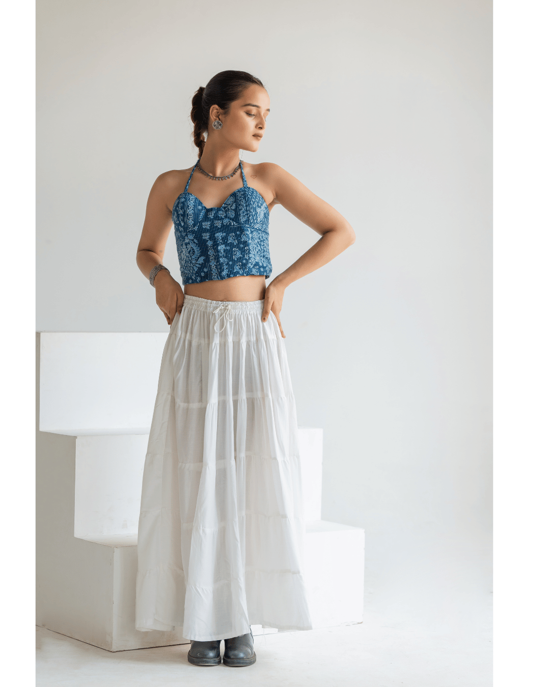 Blue Ajrakh Muse Top