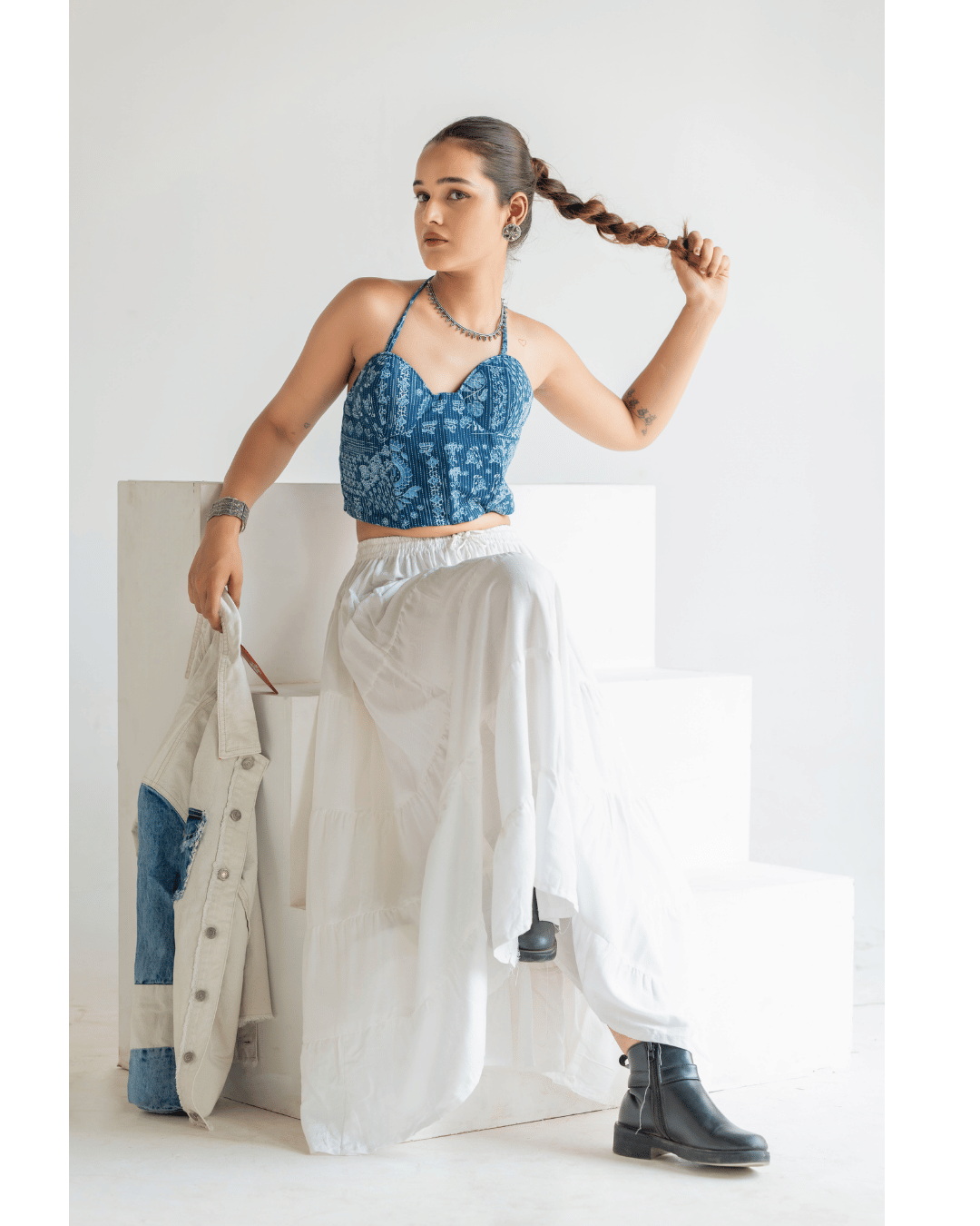 Blue Ajrakh Muse Top