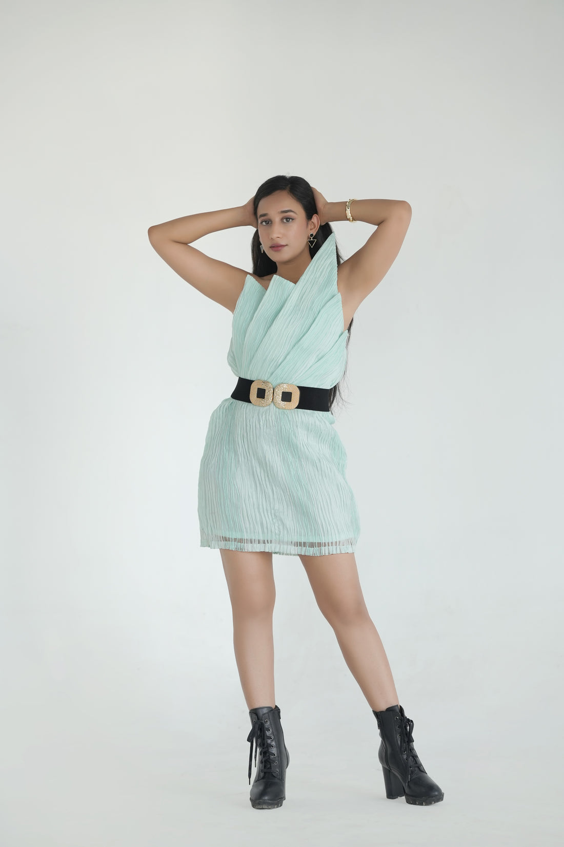 Eunhye Mint Draped Dress (은혜)